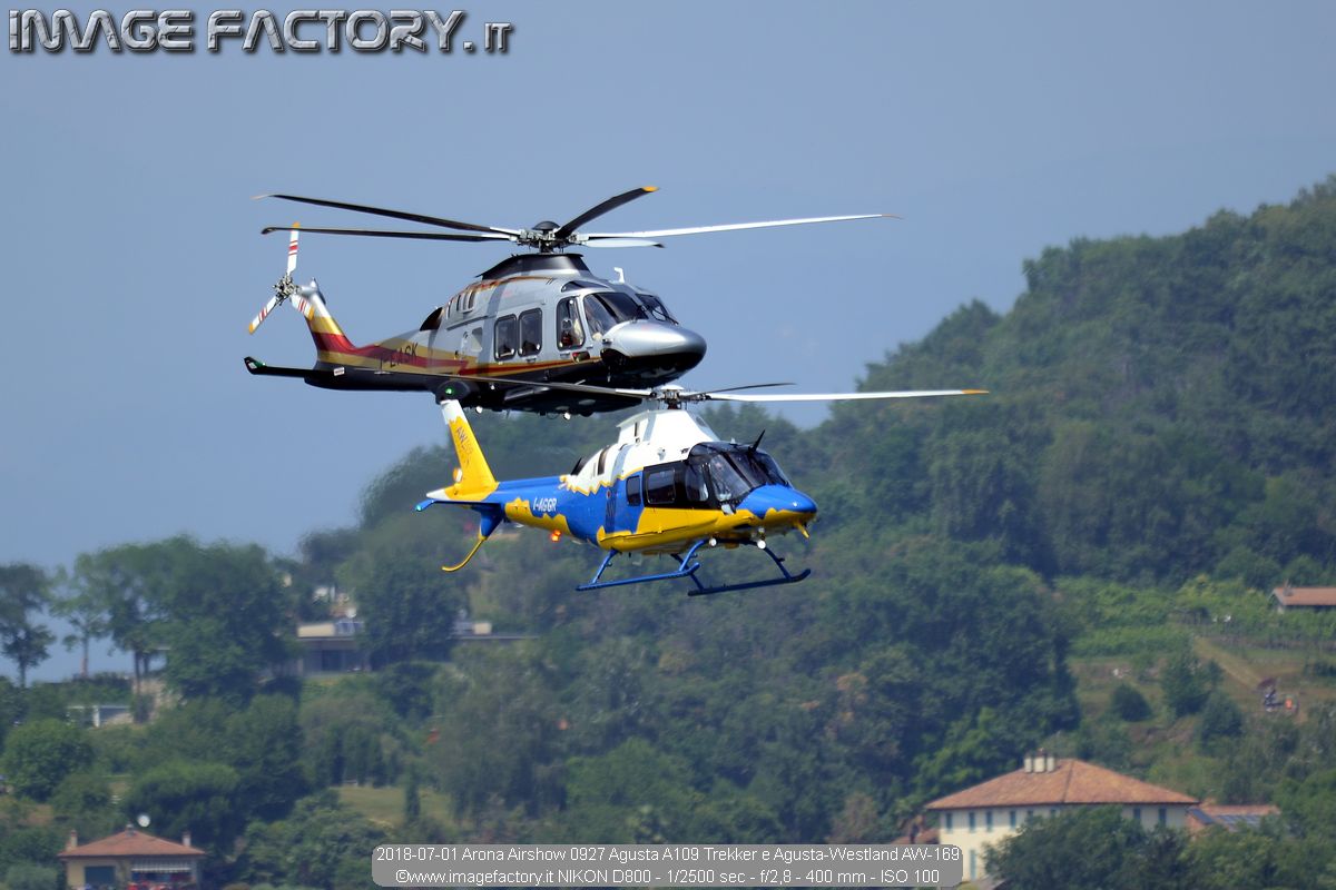 2018-07-01 Arona Airshow 0927 Agusta A109 Trekker e Agusta-Westland AW-169